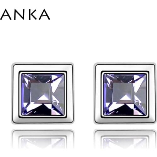 ANKA fashion jewelry 0.65*0.65 CM small crystal stud earrings Square earring for women Crystals from Austria #81851