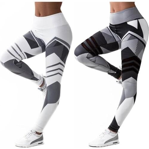 4-Needle 6-Thread Digital Print Yoga Pants Workout Leggings Hip Lifting High Waist Running Sport Tights
