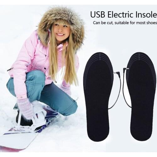 Cut-out Usb Heated Shoe Insoles Feet Warm Sock Pad Mat Electrically Heating Insoles Washable Warm Thermal Insoles Unisex