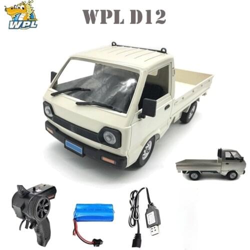 WPL D12 1/10 4WD RC Car Simulation Drift Truck Brushed 260 motor Climbing Car LED Light On-road RC Car Toys For Boys Gifts