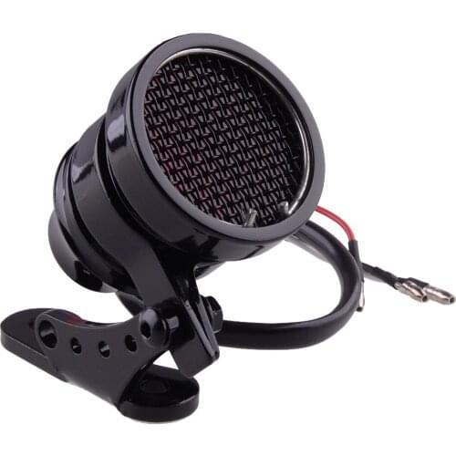 3W 12V LED Brake Stop Tail Light License Plate Lamp Black Motorcycle