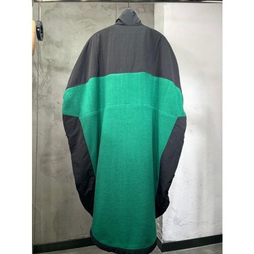 Winter New Luxury 11.18 Fashion Casual Cloak Jacket Coat Women Patchwork Contrast Color Embroidery Letter Zipper Long Overcoat