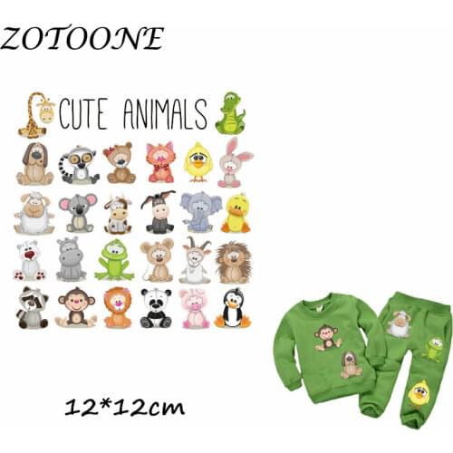 ZOTOONE Cute Animals Heat Transfer Patches Iron on Patches for Clothes Beaded Applique Clothes DIY T Shirt Accessory Decoration