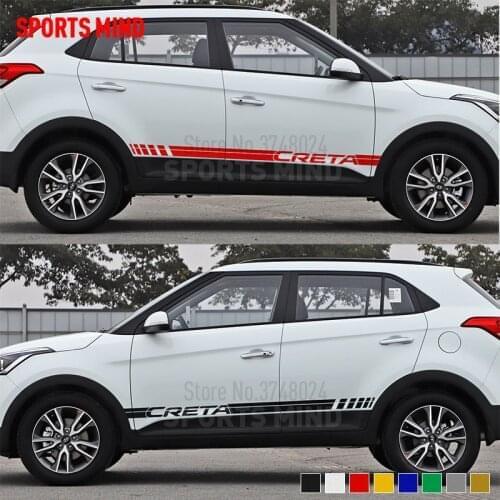 1 Pair Sports Mind For Hyundai Creta IX25 Door Side Stripe Car Sticker Decal Automobiles Car Styling Auto Accessories