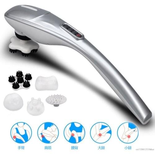 1pc Household Electric Dolphin Massage Stick Multifunctional Five Heads Massage Back Waist Leg Full Body Massage Instrument