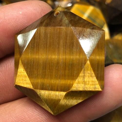 100% natural tiger eye stone crystal point star David pendant