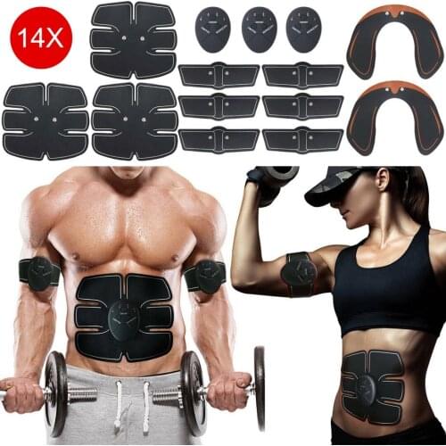 14 Pad EMS Abs Abdominal Muscle Toner Muscle Stimulator Fitness Trainer Training Muscles Hip Trainer Body Slimming Massager