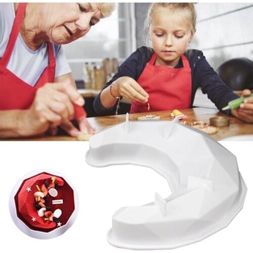 50LB 3D Diamond Crescent Moon Shaped Silicone Mold Cake Chocolate Mould Eid Ramadan