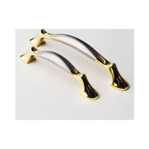 96mm two color furniture decoration handles gold kitchen cabinet drawer pull stain silver dresser cupboard handles pull 3.8"