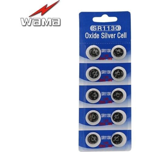 10pcs/pack SR1130SW Button Cell Batteries SR1130 SR54 389 1.55V Silver Oxide Batteries