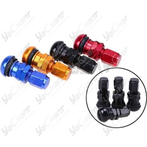 Free Shipping 4 Color 4pcs/set Universal Full Rays Volk Racing Forged Aluminum Tire Valve Stem with Caps Tubeless Valves Trim