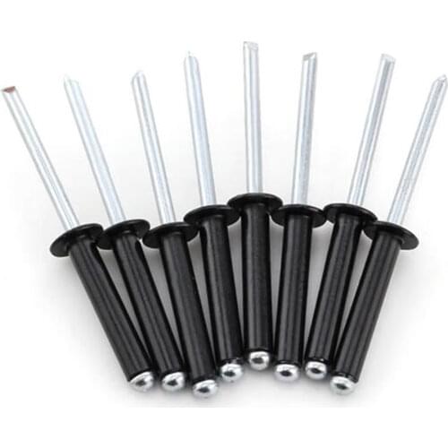 100pcs M5x25 Black Aluminum Pop Blind Rivet Core Pulling Decoration Rivets / Nails