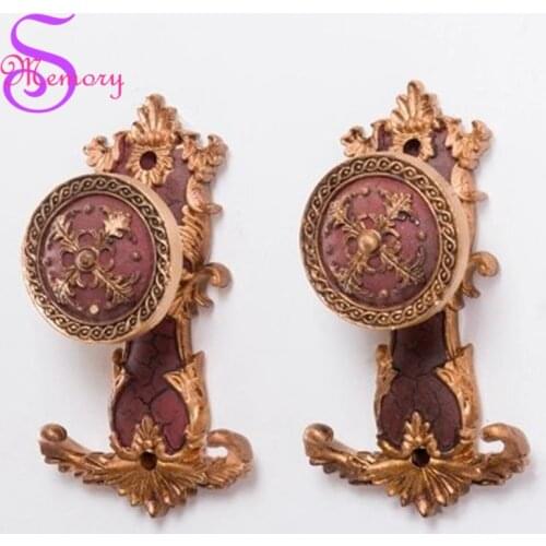 Floral Wall Hooks Curtain Tie Back Ball Tieback Holders Hat Coat Robe marble Hanger Home Decoration