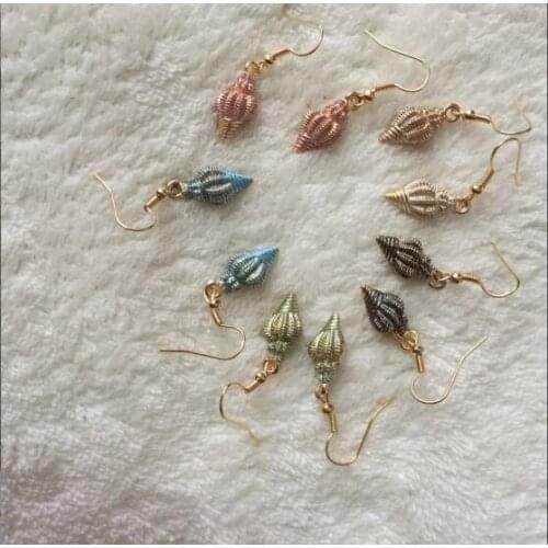 Ea292 2018 hot sale Bohemia Sea fairy tale Vintage Alloy conch shape Earrings Summer beach Style Female Earrings 1 pair