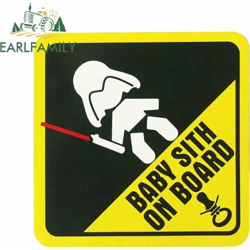EARLFAMILY 13cm x 13cm for BABY SITH ON BOARD Auto Bumper Window Car Stickers Fashion Fine Decal Car Styling Camper Decoration