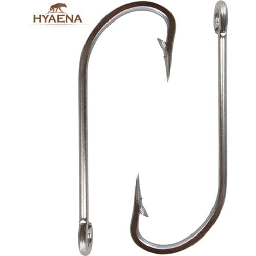Hyaena 30pcs/lot Stainless Steel Fishing Barbed Hook 34007 Saltwater Hooks Big Game Long Shank Fishing Accessories