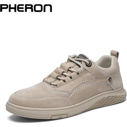 Pig Skin Leather Mens Casual Shoes Slip Resistent Rubber Luxury Man Leisure Leather Shoes For Male Canvas shoes Zapatos Hombre