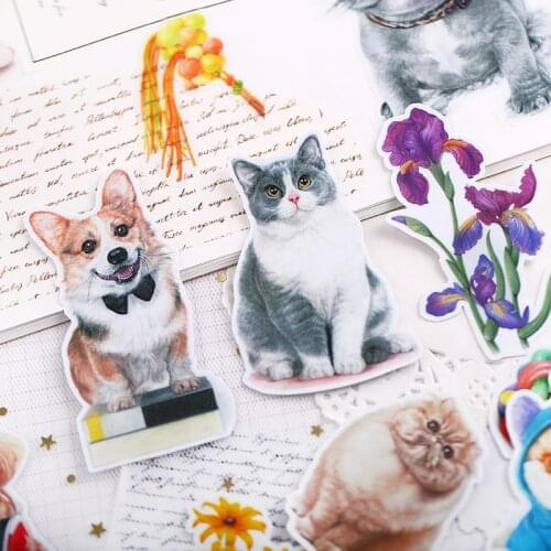 14pcs/lot Pet cats and dogs Sticker Diy Album Scrapbooking Diary Planner Journal Sticker Decorative Label For Kids