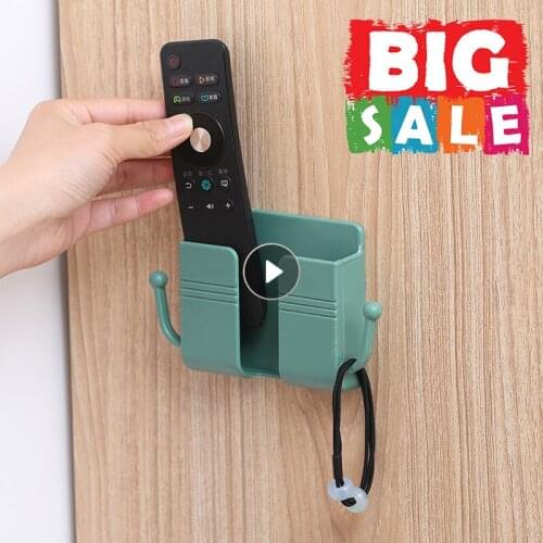 Wall Mounted Organizer Air Conditioner TV Remote Control Storage Box Mobile Phone Plug Holder Multifunction USB Charging Stand