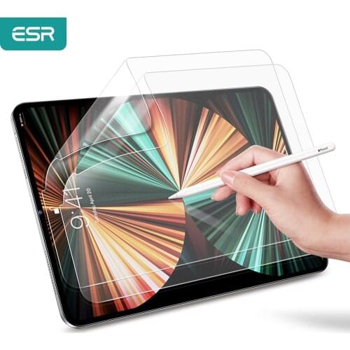 ESR 2PCS Writtable Film for iPad Pro 11/12.9 Inch 2021/2020/2018 5rd/3rd Gen Matte Smooth Screen Protector for iPad Pro 11 12.9