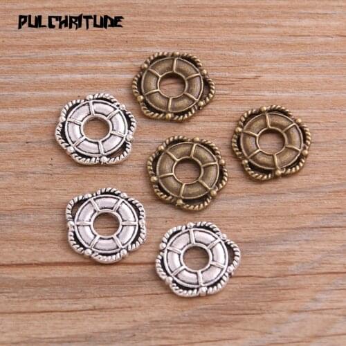 16pcs 16*17mm Two Color Metal Zinc Alloy Survival Circle Charms Fit Jewelry Medical Plant Pendant Charms Makings