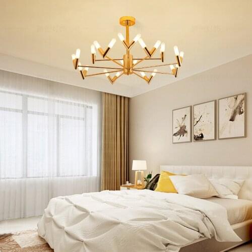 SGROW Nordic Tree Branches Pendant Light Modern Golden Metal Hanging Lamp Lighting Fixtures for Living Room Dinning Room Lampara