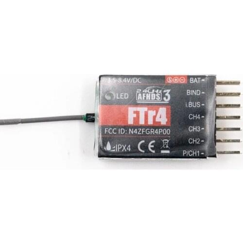 FlySky FTr4 2.4GHz 4CH AFHDS 3 RC Receiver Support PWM/PPM/I.bus/S.bus Output Compatible NB4 PL18 for RC Drone Fixed Wings Glide