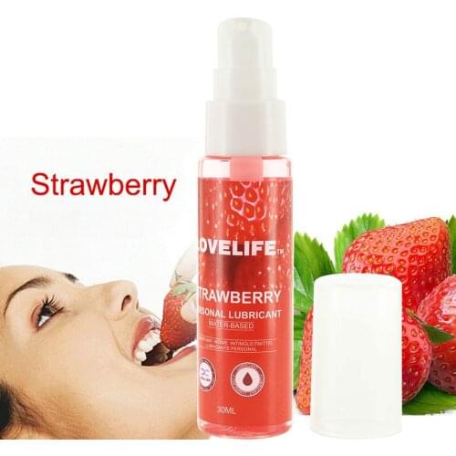 30ml Strawberry Flavor Edible Lubricant for Anal Vaginal Oral Sex Silicone Lubricating Oil Adult Sex Products Body Massage Gel