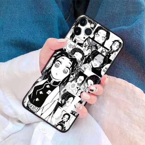 Demon Slayer Shinobu kochou anime silicone Phone Case FOR iPhone Se 6 6s 7 8 Plus X Xr Xs 11 12 Mini Pro Max Glass Cover Shell