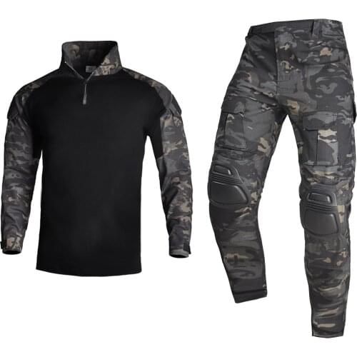 Tactical Suits Multicam Hiking T-shirts&pant with Pad Army Shirt Sniper Birdwatch Outdoor Airsoft Paintball Camo Hunting Clothes