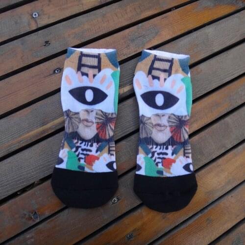 Unisex Abstract Art Style All Over Print 360 Digital Terry Ankle Funny Socks