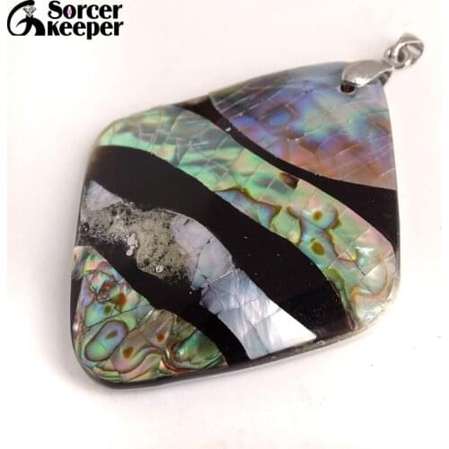 Vintage Natural Mother of Pearl Shell Pendant Antique Silver Plated Abalone Shell Pendants Charms Jewelry Making BD969