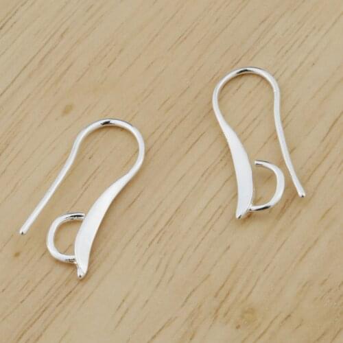 10-20PCS 925 Sterling Silver Smooth Earring Hooks Handmade Silver Ear Hook Findings DIY Jewelry Making Fine Women Crafts