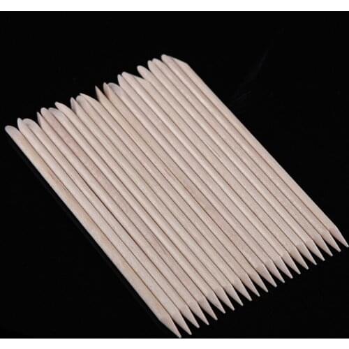 11.5*0.4cm 50Pcs Nail Art Double End Orange Wood Sticks Gel Polish Tip Angled Heads Cuticle Pusher Remover Finger Toe Care Tool