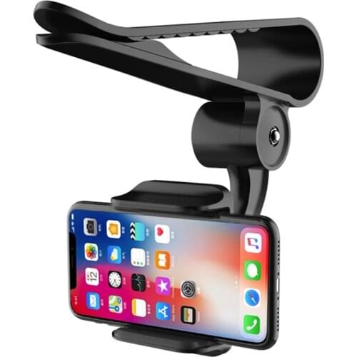 2020 New 360 Car Clip Sun Visor Cell Phone Holder Mount Stand Soporte Movil For iphone 11 GPS Rearview Mirror Holder Car Mobile