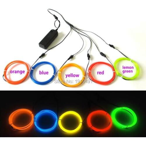 5Pieces x 1Meter EL Cable Rope Nighttime Show Favors 3.2mm Cold Light Holiday Lights Glisten Neon Led Light for Carnival Decor