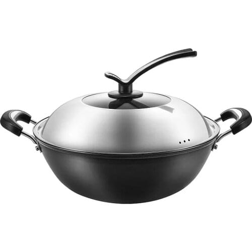 Cast Iron Frying Pan Frying Induction Cooker Ears Old Raw Iron Pan Home Cooking Pot Stew Without Non-stick Coating