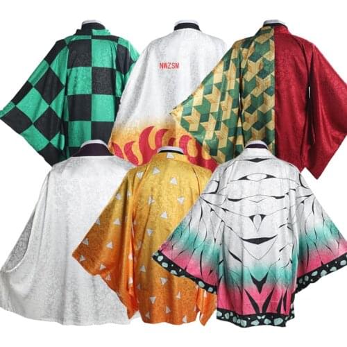Demon Slayer Kimetsu no Yaiba Kochou Shinobu Kamado Tanjirou Cosplay Cape Tomioka Giyuu Agatsuma Zenitsu Casual Kimono Cloak