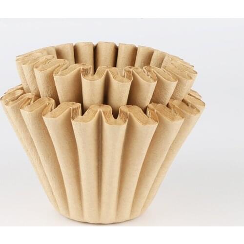 FeiC 50pcs Basket Coffee Filters for 1-4cups No bleach environmental filter paper Natural Brown drip coffee barista