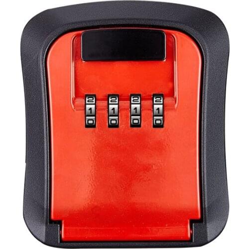 Multi-Function Key Keeper Spare Keys Safe Storage Box with 4 Digit Password Metal Secret Organizer Box Home Office Key Hidden