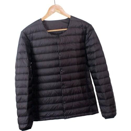 Top Quality Men Down Coat 2020 Autumn Winter New O-Neck Ultra Lightweight Duck Down Jacket Men Solid Casual Puffer Jacket