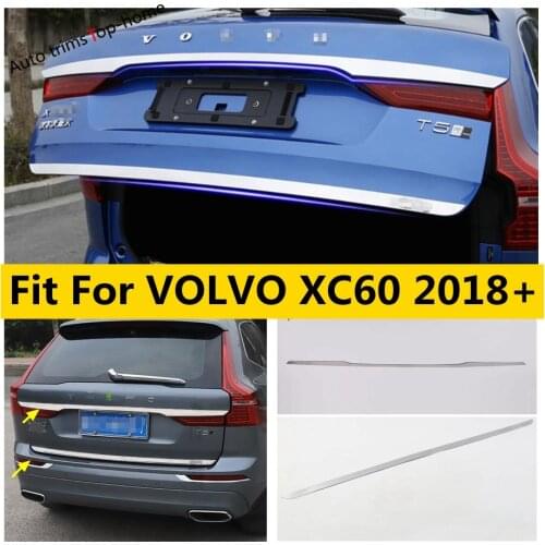 Yimaautotrims Stainless Steel Exterior Kit Fit For VOLVO XC60 2018 - 2021 Rear Trunk Tailgate Decoration Strip Lid Cover Trim