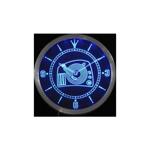 Nc0157 Turntable DJ Music Disco Bar Beer Neon Light Signs LED Wall Clock