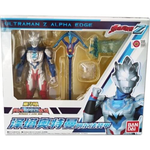 Bandai Genuine Ultraman Z Alpha Edge and Ultraman Geed Galaxy Rising Luxury Suit Joints Movable Action Figure Model Toys