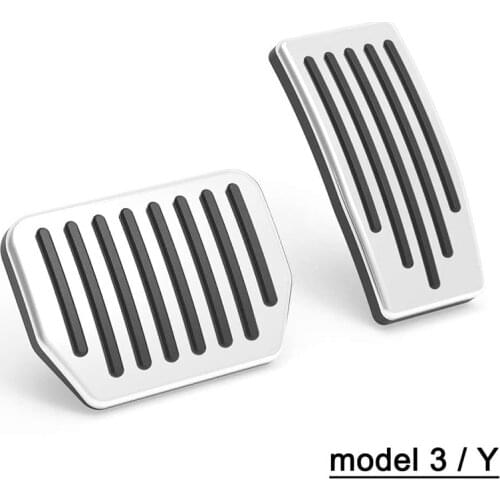 For Tesla Model 3 Y Foot Pedal Accelerator Gas Fuel Brake Pedal Rest Pedal Pads Mats Cover Pedals Aluminum Alloy Car Accessories