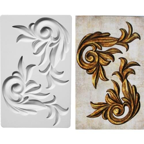 Frame Scrolls Silicone Mold Fondant Cakes Decorating Molds Sugarcraft Chocolate Baking Tools Kitchenware For Cakes Gumpaste Form