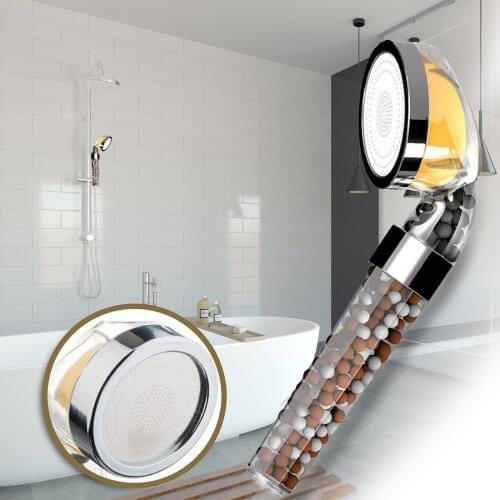 Bath Shower Adjustable Jetting Shower Head High Pressure Saving Water Bathroom Anion Filter Spa Massage Shower Head Nozzle YJ