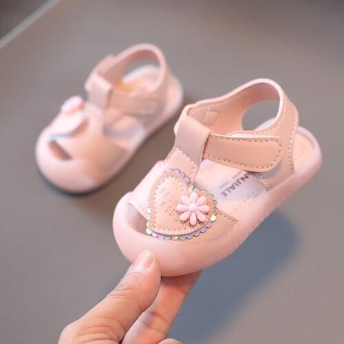 Anti-collision Baby Toddler Shoes Comfortable Soft Bottom Baby Sandals Summer Little Girls Princess Shoes Kids Prewalker