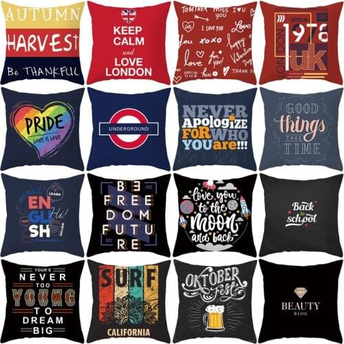 Nordic Black Letter Series Home Decoration Pillow Cover Cojines Decorativos Para Sofa