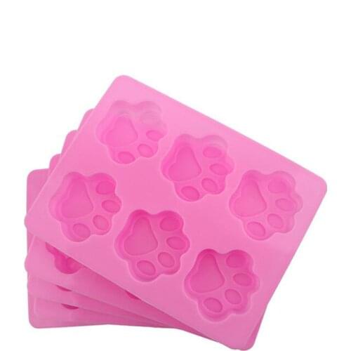 Silicone Lovely Dog Paw Pattern Ice Cube Soap Fondant Decoration Silikon Form Cake Decorating Tools Kitchen Baking Tools